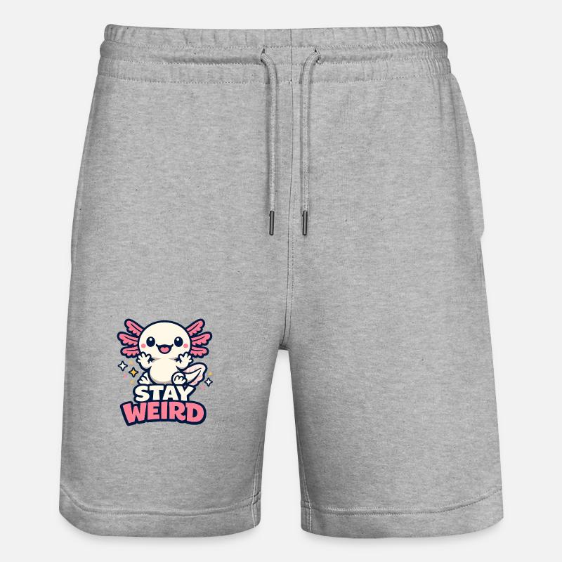 Reste bizarre - Axolotl - Short de jogging bio TRAINER Stanley/Stella unisexe - gris chiné