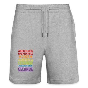 Graduation 2026 Hauptschule Legende Gelände - Stanley/Stella Trainer Unisex Organic Jogging Shorts - heather grey - Front - Nik (191cm) & Marisol (170cm)