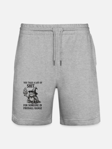 Fireball Range – Sjov frø-troldmandsrollespil - Stanley/Stella Trainer økologiske unisex joggingshorts - grå meleret