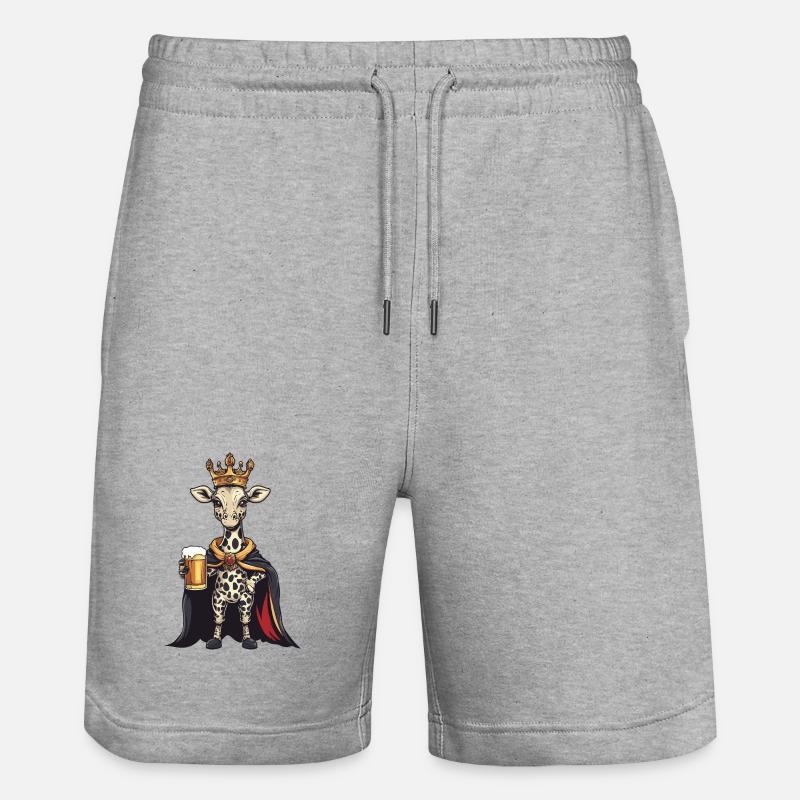 Giraffe Bier König - Stanley/Stella Unisex Bio Joggingshorts Trainer  - Grau meliert