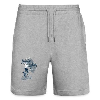 Artistic cycling, artistic cycling, indoor cycling - Stanley/Stella Trainer Unisex Organic Jogging Shorts - heather grey - Front - Nik (191cm) & Marisol (170cm)
