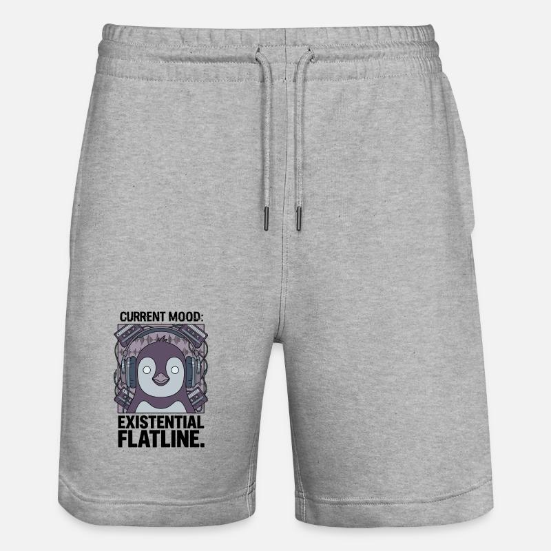 Current mood Existential zero line - Stanley/Stella Trainer Unisex Organic Jogging Shorts - heather grey