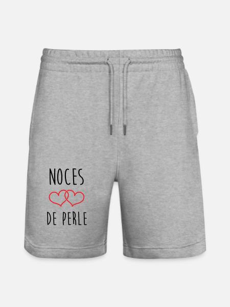 Pearl Wedding 30 Years - Stanley/Stella Trainer Unisex Organic Jogging Shorts - heather grey