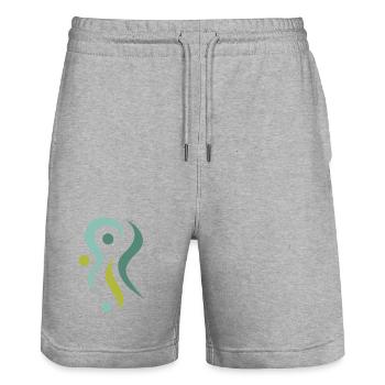 yoga_design_2 - Short de jogging bio TRAINER Stanley/Stella unisexe - gris chiné - Devant - Nik (191cm) & Marisol (170cm)