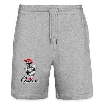 Fans de poulet - Coq - Coq - Poulet de soie - Bio - Short de jogging bio TRAINER Stanley/Stella unisexe - gris chiné - Devant - Nik (191cm) & Marisol (170cm)