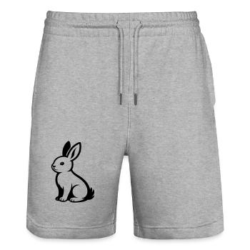Hare - Stanley/Stella Trainer Unisex Organic Jogging Shorts - heather grey - Front - Nik (191cm) & Marisol (170cm)