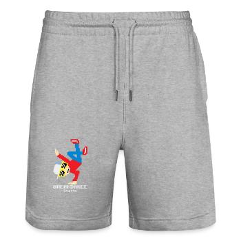 Breakdance B-Boy  - Stanley/Stella Unisex Bio Joggingshorts Trainer  - Grau meliert - Vorne - Nik (191cm) & Marisol (170cm)