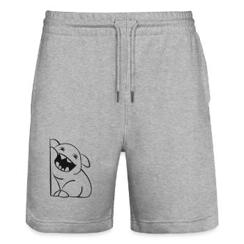 Petit monstre mignon - Short de jogging bio TRAINER Stanley/Stella unisexe - gris chiné - Devant - Nik (191cm) & Marisol (170cm)