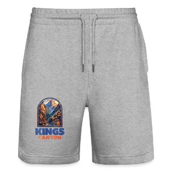 Kings Canyon Berglandschaft Poster - Stanley/Stella Unisex Bio Joggingshorts Trainer  - Grau meliert - Vorne - Nik (191cm) & Marisol (170cm)
