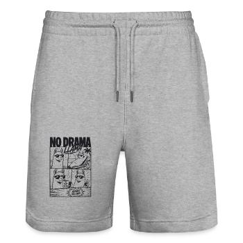 No Drama Llama Cool Alpaka Comic - Stanley/Stella Unisex Bio Joggingshorts Trainer  - Grau meliert - Vorne - Nik (191cm) & Marisol (170cm)