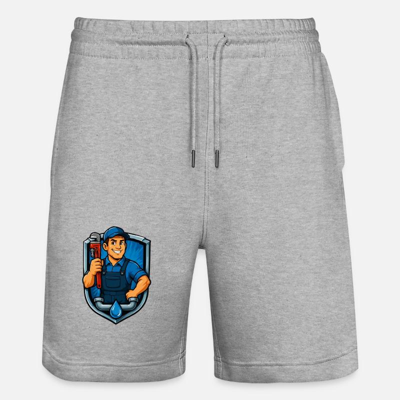 handwerker-wappen-klempner - Stanley/Stella Unisex Bio Joggingshorts Trainer - Grau meliert