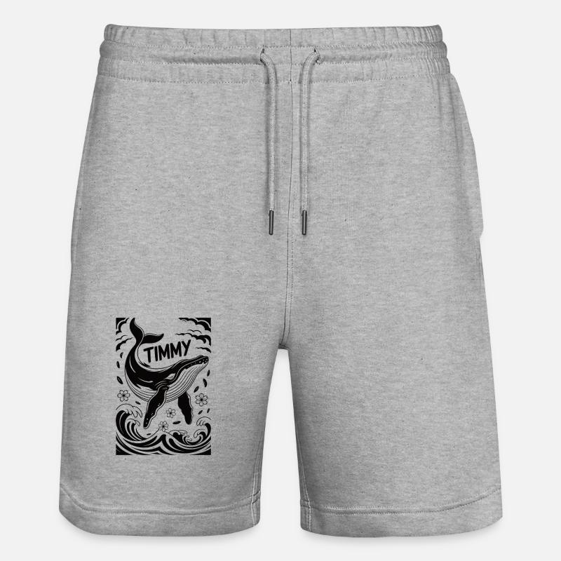 Timmy la Baleine - Short de jogging bio TRAINER Stanley/Stella unisexe - gris chiné