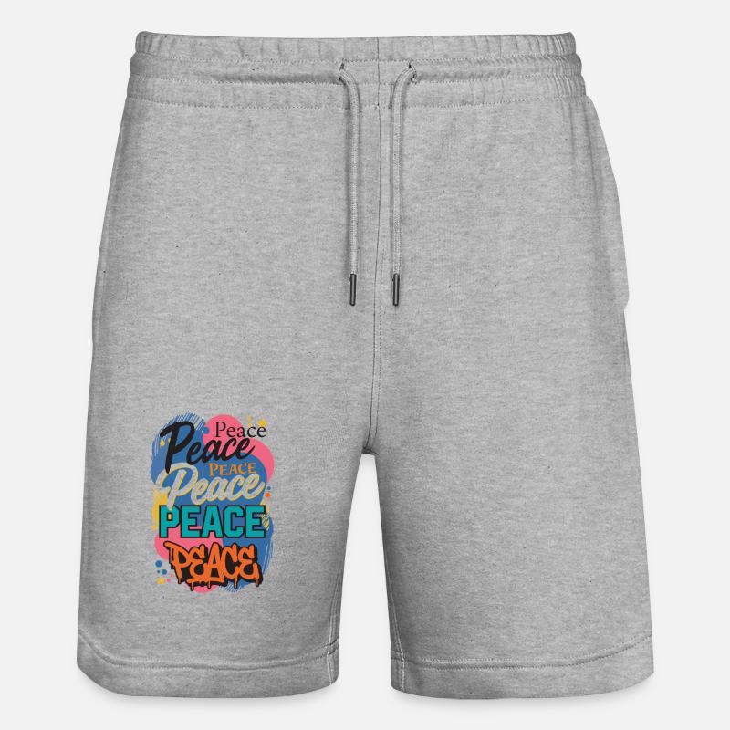 Peace als Graffiti - Stanley/Stella Unisex Bio Joggingshorts Trainer - Grau meliert