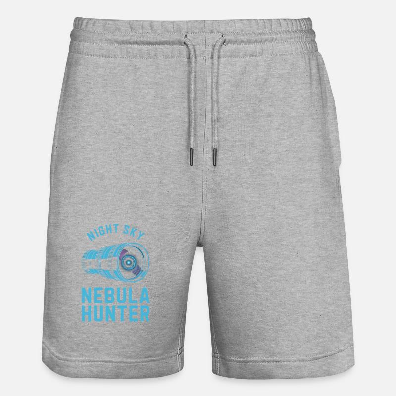 Nebula Hunter Night Sky Telescope - Stanley/Stella Trainer Unisex Organic Jogging Shorts - heather grey