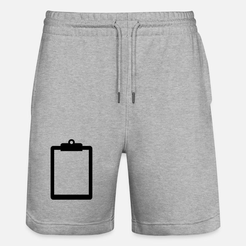 Clipboard - Stanley/Stella Trainer Unisex Organic Jogging Shorts - heather grey