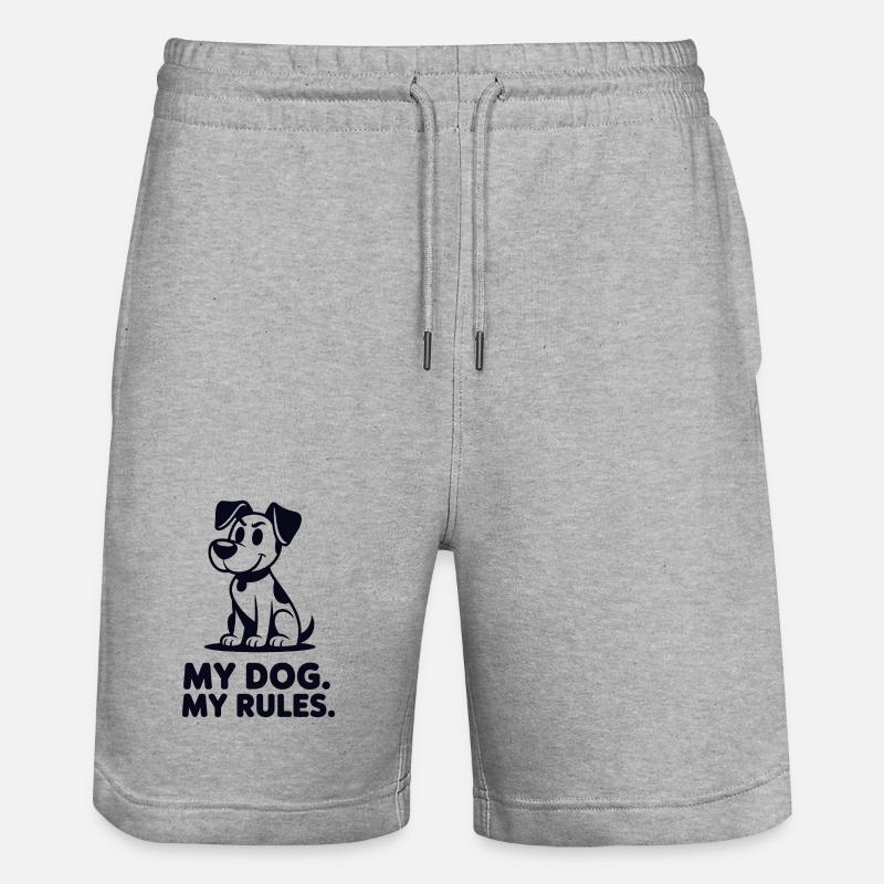 Motif du chien : Mes règles - Short de jogging bio TRAINER Stanley/Stella unisexe - gris chiné