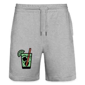 Cocktail Glass Summer Drink Vacances de garçon pour filles - Short de jogging bio TRAINER Stanley/Stella unisexe - gris chiné - Devant - Nik (191cm) & Marisol (170cm)