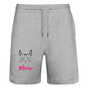 Süßes Katzenmiauen - Stanley/Stella Unisex Bio Joggingshorts Trainer  - Grau meliert - Vorne - Nik (191cm) & Marisol (170cm)