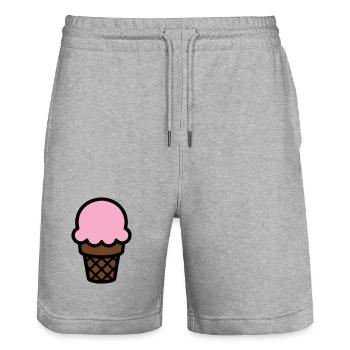 Eiscreme Waffel Icon - Stanley/Stella Unisex Bio Joggingshorts Trainer  - Grau meliert - Vorne - Nik (191cm) & Marisol (170cm)
