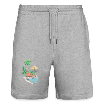 Slow days - Stanley/Stella Unisex Bio Joggingshorts Trainer  - Grau meliert - Vorne - Nik (191cm) & Marisol (170cm)
