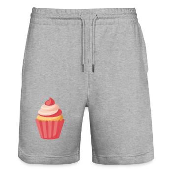 cupcake - Stanley/Stella Trainer Unisex Organic Jogging Shorts - heather grey - Front - Nik (191cm) & Marisol (170cm)