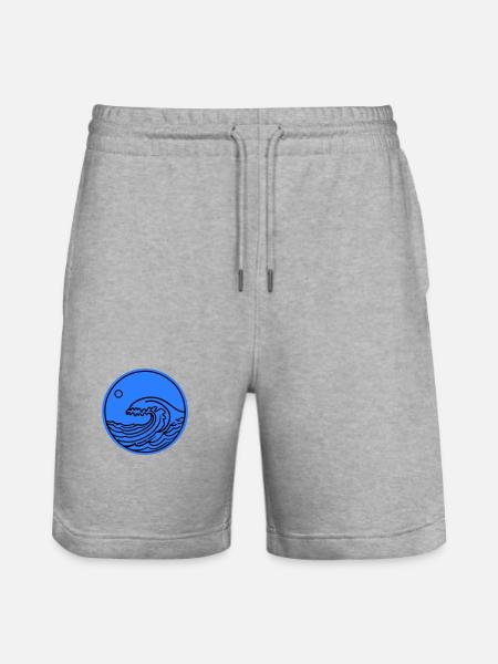 Wave Sea Ocean Water - Stanley/Stella Trainer Unisex Organic Jogging Shorts - heather grey