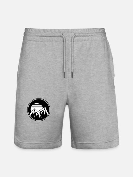 Mountains Nature Symbol - Stanley/Stella Trainer Unisex Organic Jogging Shorts - heather grey