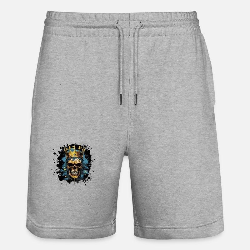 Couronne Roi Squelette - Short de jogging bio TRAINER Stanley/Stella unisexe - gris chiné