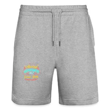 Always Daydreaming About Comic Books - Stanley/Stella Trainer Unisex Organic Jogging Shorts - heather grey - Front - Nik (191cm) & Marisol (170cm)