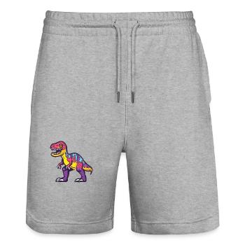 Dinosaur T-Rex Halloween Comic - Stanley/Stella Trainer Unisex Organic Jogging Shorts - heather grey - Front - Nik (191cm) & Marisol (170cm)