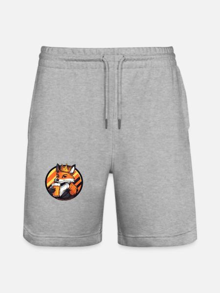 Fuchs Bier Comic - Stanley/Stella Unisex Bio Joggingshorts Trainer  - Grau meliert
