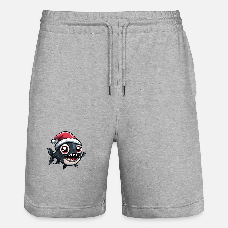 Piranha Poisson Noël - Short de jogging bio TRAINER Stanley/Stella unisexe - gris chiné
