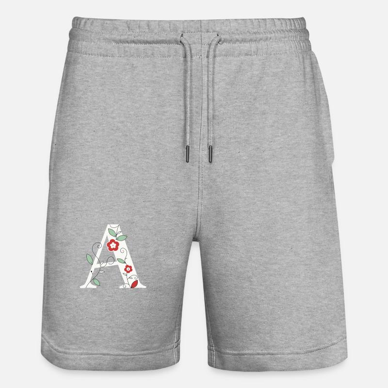 Lettre A Monogramme Rétro - Short de jogging bio TRAINER Stanley/Stella unisexe - gris chiné