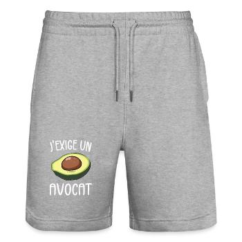 I Demand A Lawyer - Humor Pun - Stanley/Stella Trainer Unisex Organic Jogging Shorts - heather grey - Front - Nik (191cm) & Marisol (170cm)