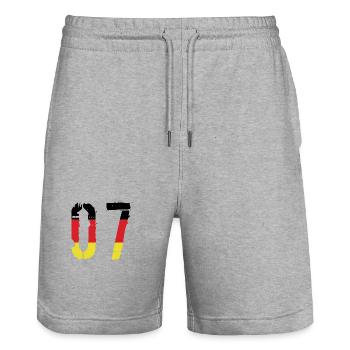 Maillot 7 numéros Allemagne - Short de jogging bio TRAINER Stanley/Stella unisexe - gris chiné - Devant - Nik (191cm) & Marisol (170cm)