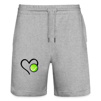 Tennis Coeur Balle de tennis - Short de jogging bio TRAINER Stanley/Stella unisexe - gris chiné - Devant - Nik (191cm) & Marisol (170cm)