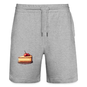 Cheesecake Pixel - Short de jogging bio TRAINER Stanley/Stella unisexe - gris chiné - Devant - Nik (191cm) & Marisol (170cm)