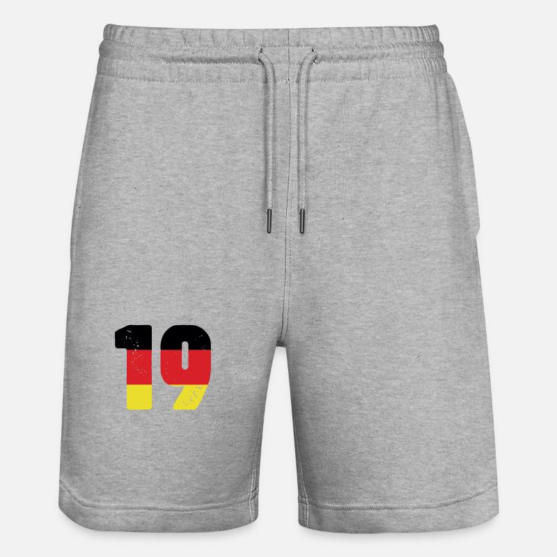 19 Numéro Jersey Allemagne - Short de jogging bio TRAINER Stanley/Stella unisexe - gris chiné