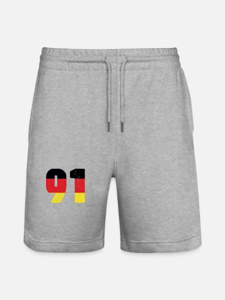 91 Numéro Jersey Allemagne - Short de jogging bio TRAINER Stanley/Stella unisexe - gris chiné