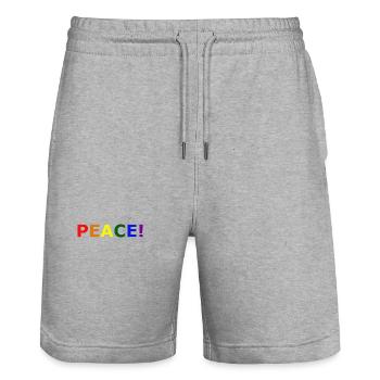 PEACE coloré - Short de jogging bio TRAINER Stanley/Stella unisexe - gris chiné - Devant - Nik (191cm) & Marisol (170cm)