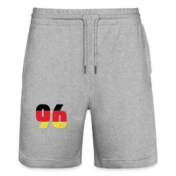 96 Number Jersey Germany - Stanley/Stella Trainer Unisex Organic Jogging Shorts - heather grey - Front - Nik (191cm) & Marisol (170cm)