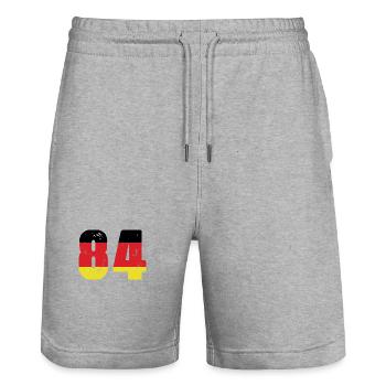 84 Zahl Trikot Deutschland - Stanley/Stella Unisex Bio Joggingshorts Trainer  - Grau meliert - Vorne - Nik (191cm) & Marisol (170cm)