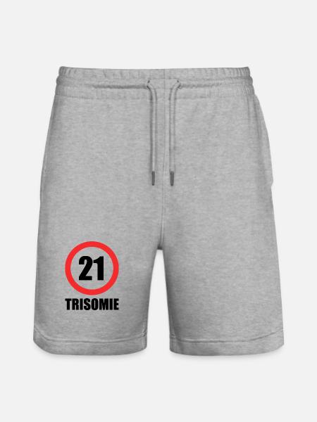 Down syndrome - Stanley/Stella Trainer Unisex Organic Jogging Shorts - heather grey