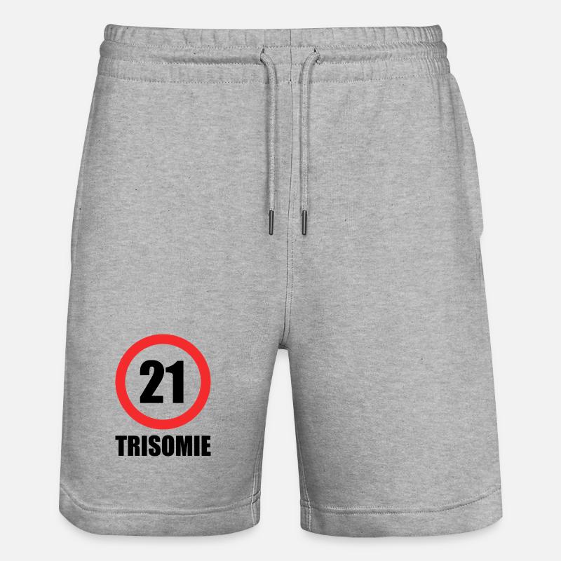 trisomie 21 - Short de jogging bio TRAINER Stanley/Stella unisexe - gris chiné