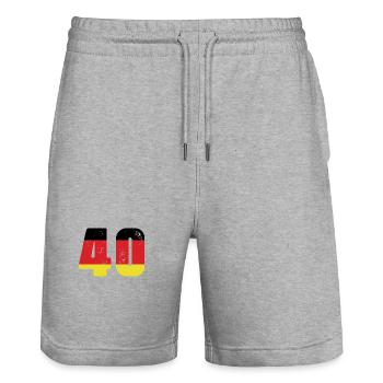 Maillot 40 numéros Allemagne - Short de jogging bio TRAINER Stanley/Stella unisexe - gris chiné - Devant - Nik (191cm) & Marisol (170cm)