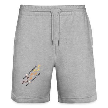 Sauf..Forrest Sauf.. - Stanley/Stella Unisex Bio Joggingshorts Trainer  - Grau meliert - Vorne - Nik (191cm) & Marisol (170cm)