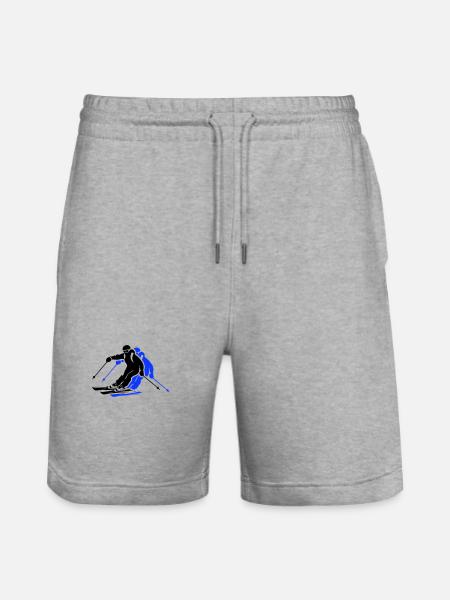 Skiing Skiing Man Icon - Stanley/Stella Trainer Unisex Organic Jogging Shorts - heather grey
