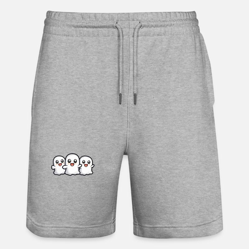 Fantômes Halloween Dessin animé - Short de jogging bio TRAINER Stanley/Stella unisexe - gris chiné