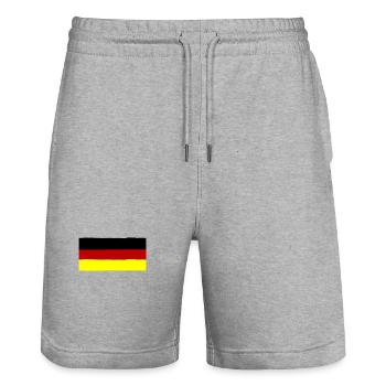 Deutschland Farben Symbol - Stanley/Stella Unisex Bio Joggingshorts Trainer  - Grau meliert - Vorne - Nik (191cm) & Marisol (170cm)