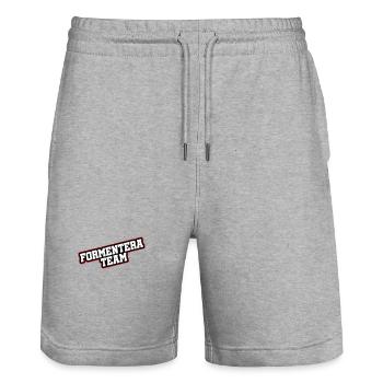 Formentera Team - Stanley/Stella Trainer Unisex Organic Jogging Shorts - heather grey - Front - Nik (191cm) & Marisol (170cm)